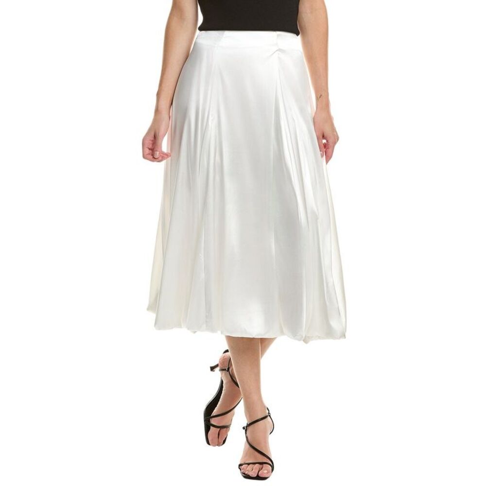 & Rouge Womens  Solid Midi Skirt, White